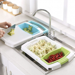 Multi-functional Chopping Board Water Drain Storage Basket/Plastic Cutting Board With Strainer